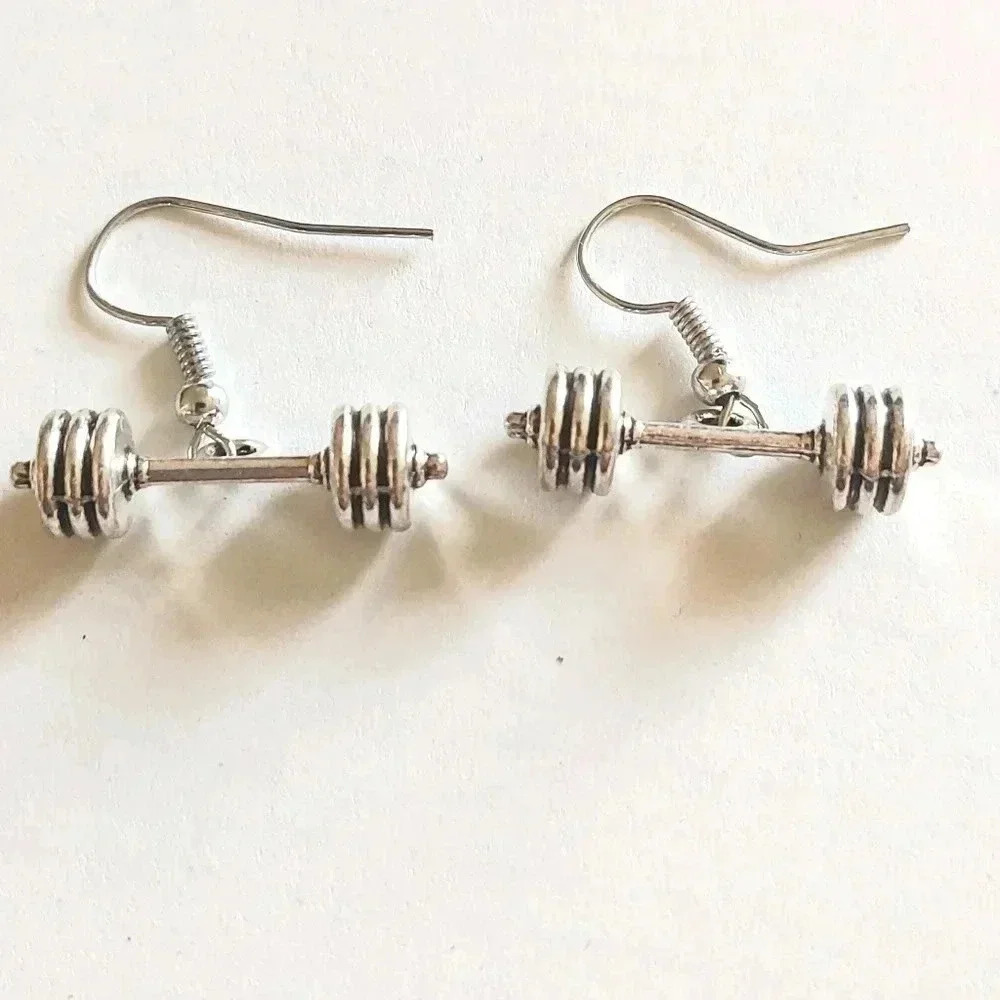 Gym fitness training dumbbell strong excrise Earring